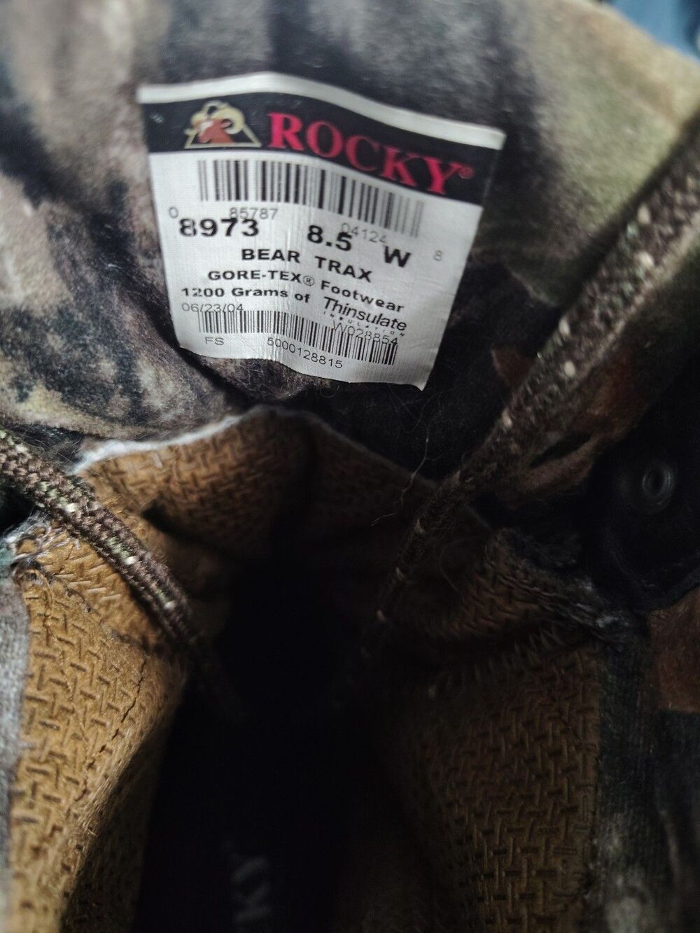 Rocky Camo Bear Trax Series 8973 Gore-Tex  Boots Mens 8.5 W 1200 gr. Insulated - Picture 16 of 16
